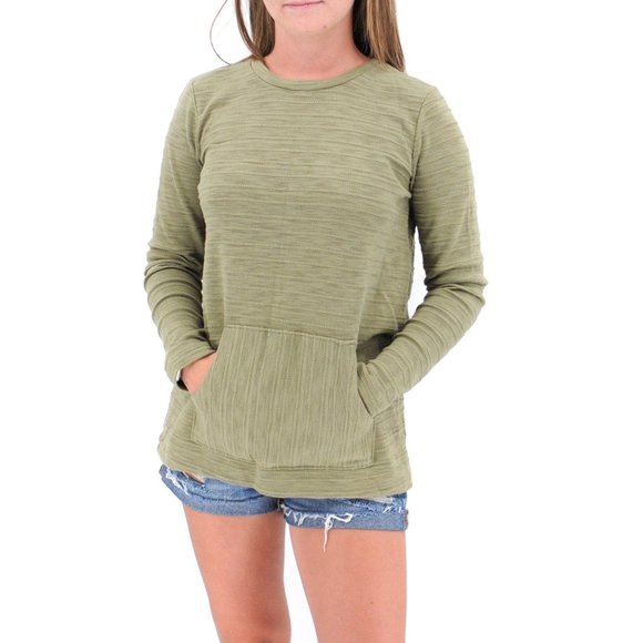 J. Jill Tops - J. JILL Green Kangaroo Pocket Sweater #V19